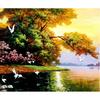 Алмазная картина, вышивка крестом, закат у озера, алмазная вышивка, узоры для рукоделия, стразы