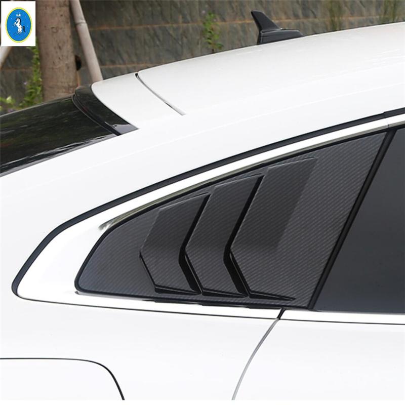 Car Rear Window Louver Shutter Side Vent Cover Trim For Volkswagen Arteon 2018 - 2024 Carbon Fiber / Black Exterior Accessories