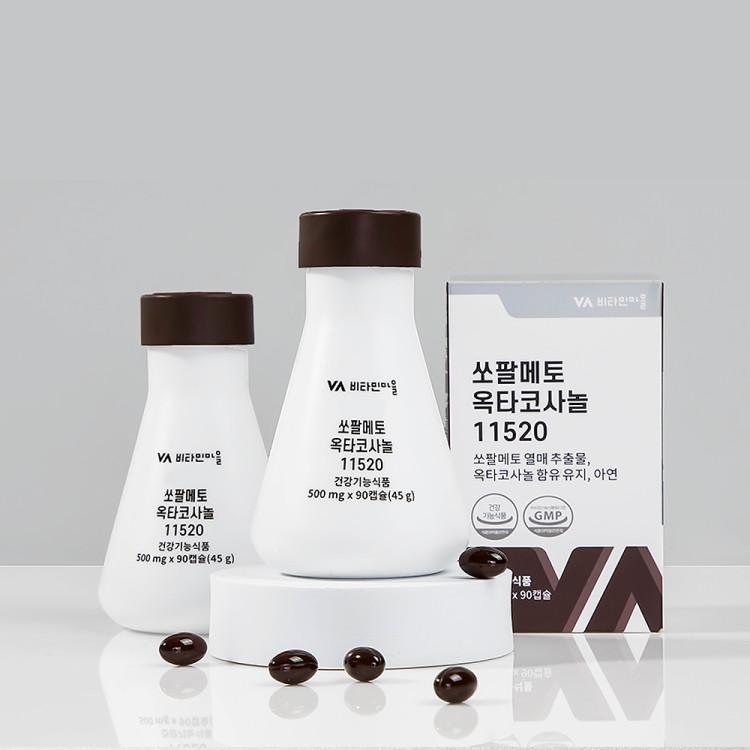 Vitamin Village Пальма Сереноа Октакозанол 11520 Питательное вещество для простаты Пальма Сереноа запас на 3 месяца 90 капсул, 1 единица, Корейское здоровье