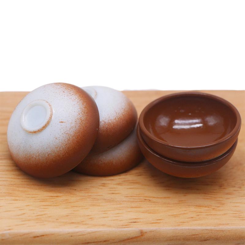 5Pcs 1:12 Dollhouse Miniature Fruit Bowl Salad Bowl Soup Plate Mini Cutlery Kitchen Tableware Decor Toy Doll House Accessories