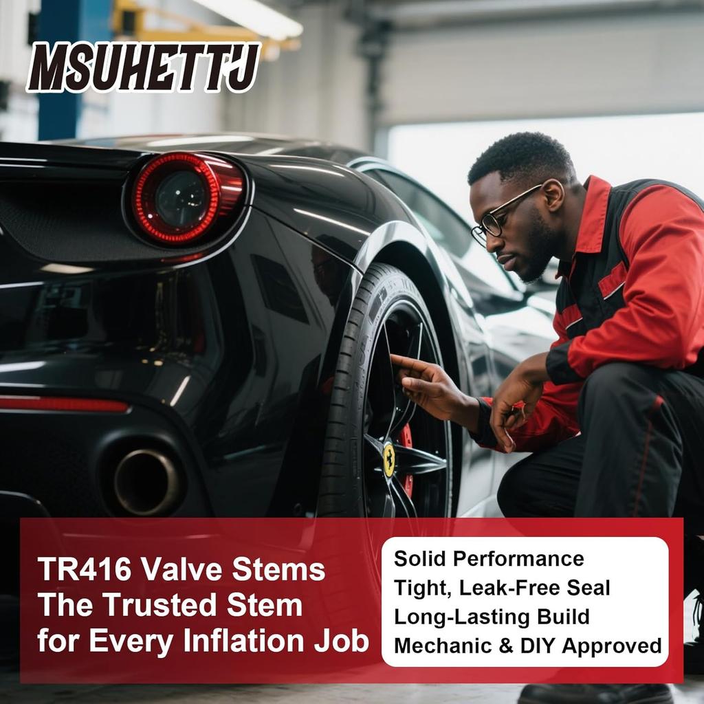 Вентиль TR416, 4 шт., Премиальные металлические вентили для бескамерных шин, Подходят для отверстий в диске 0,453" и 0,625", Серебристый