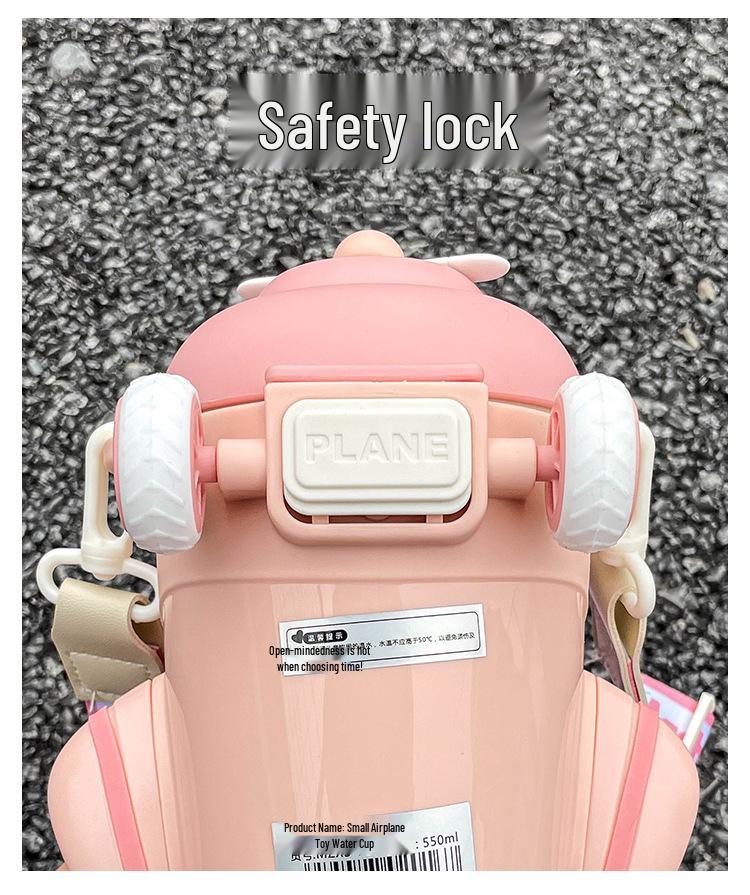 Креативный стакан с трубочкой Tritan в виде самолета для мальчиков - Безопасный, прочный, дизайн кроссбоди