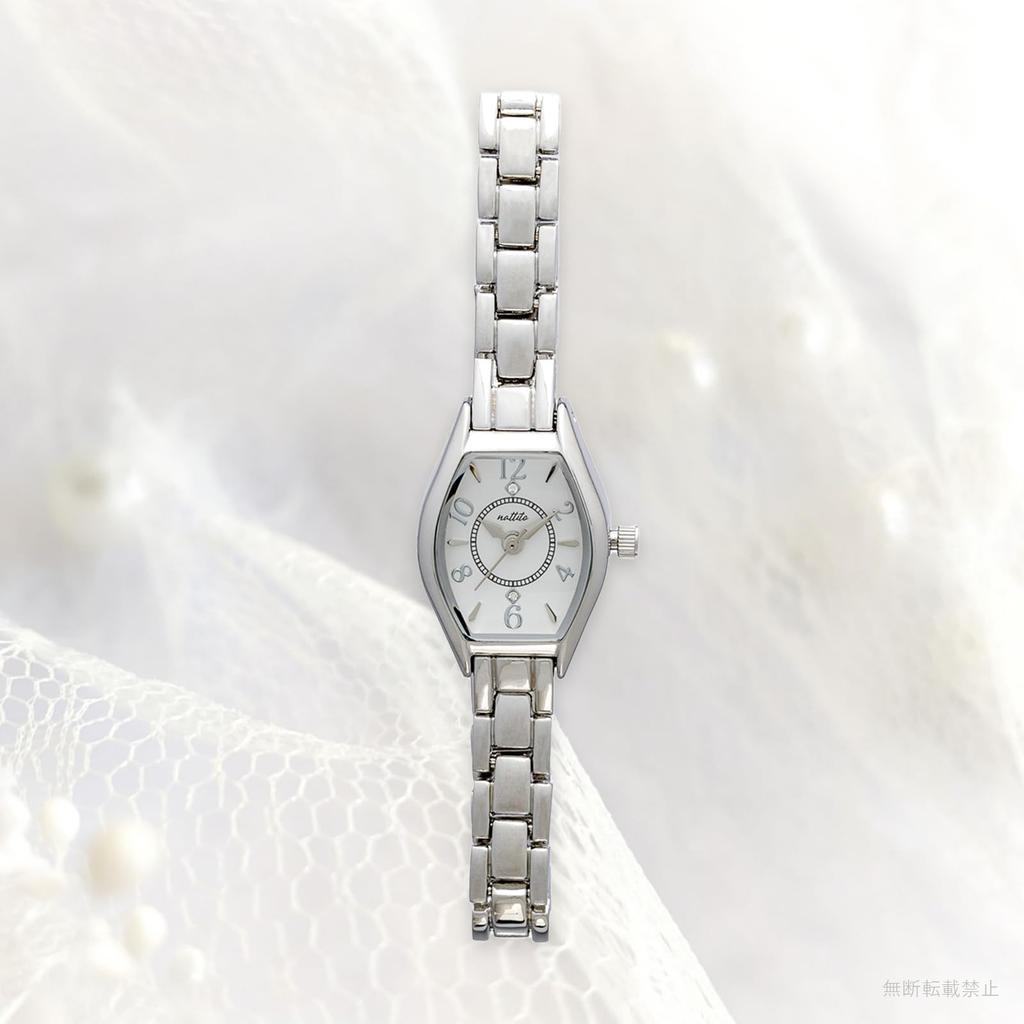 Fieldwork NF Primo Analog Watch with Metal Barrel Women's Band, Nickel-Free, Shape, Silver, ST283-1