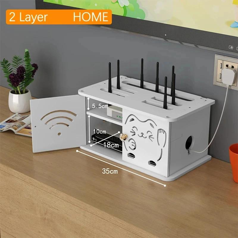 Беспроводной WIFI Роутер Коробка для Хранения Укрытие Кабель Питания Плюс Проволочная Полка Органайзер Настенное Крепление Домашний Офис Держатель для Учебы