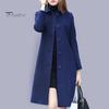 Женское шерстяное пальто осень-зима с отложным воротником, однобортное, свободное, средней длины, плотное, сохраняющее тепло, для поездок на работу, свиданий, путешествий