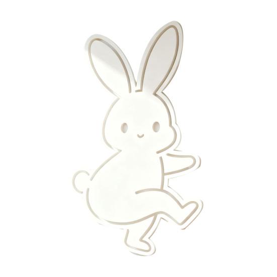 Cute Bunny Wall Decal Easter Wall Sticker Wooden Rabbit Animal Wall Art Decor
