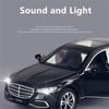 1/32 Benz S400 S-Class Модель автомобиля из легкого сплава Литые игрушечные транспортные средства Звук и свет Инерционные детские игрушечные машинки Коллекционные подарки для мальчиков