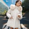 Women's Fashionable Skinny Plush Collar Zipper Hooded Winter Warm Cotton Coat  Down Jacket