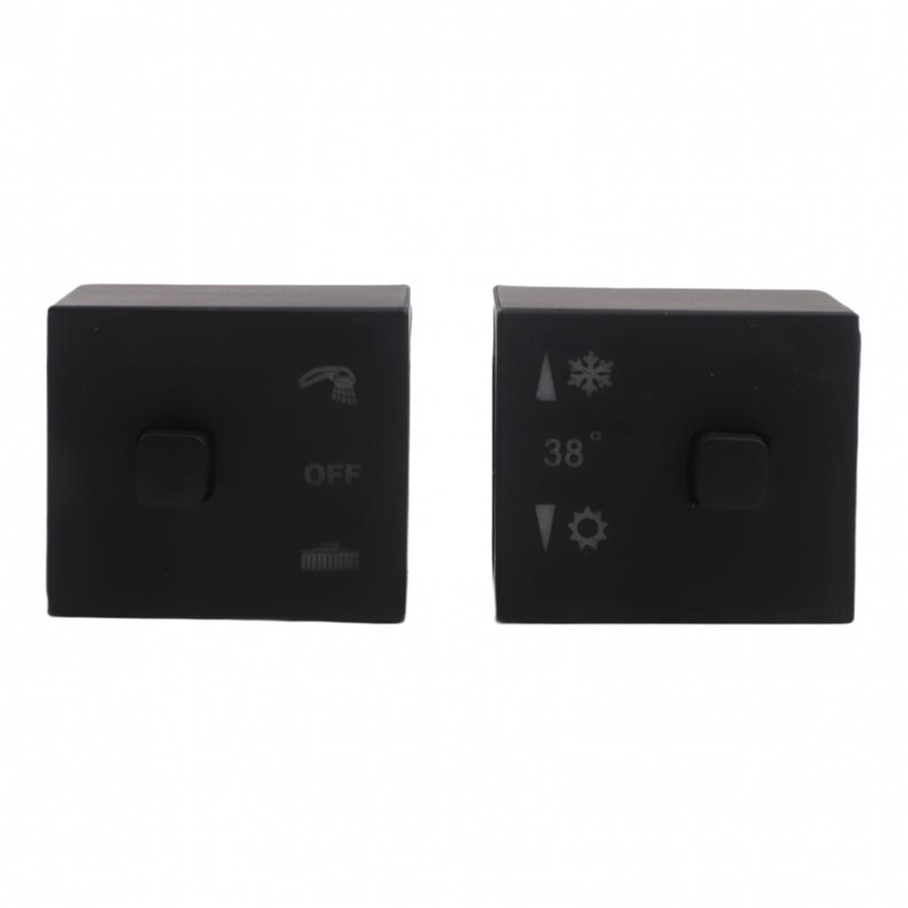 Modern Black Square Shower Thermostatic Handle Knob with Clear Markings