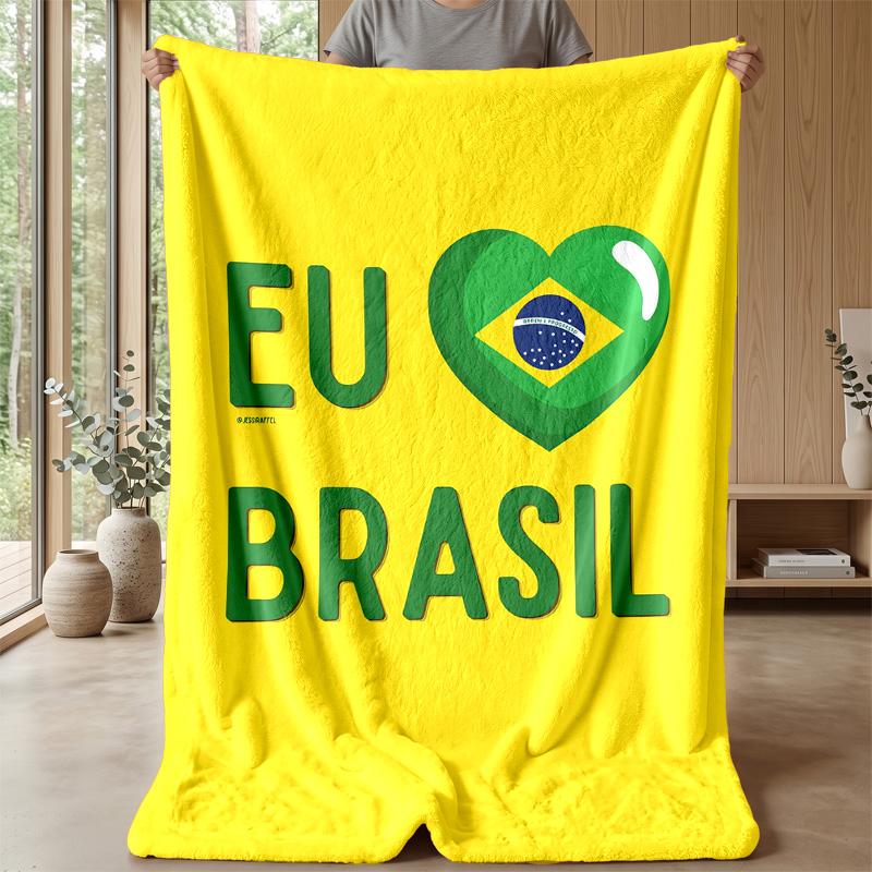 Brazil national football team Theme blanket Soft Flannel Blanket Plush Throw Blanket Cozy Sofa Bed Blanket for Home Decor