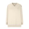 Женская толстовка большого размера с капюшоном, повседневная рубашка с V-образным вырезом и длинным рукавом, осенняя одежда