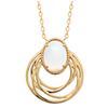 [R1147] - Gold Plated Necklace 'Cléopatra' White Gold (moonstone) - 23x20 Mm