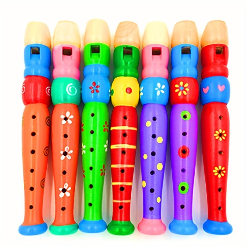 Wooden Cartoon Flute for Beginners - 6-Hole Harmonica, Perfect Christmas Gift for Music Lovers, Modern Style