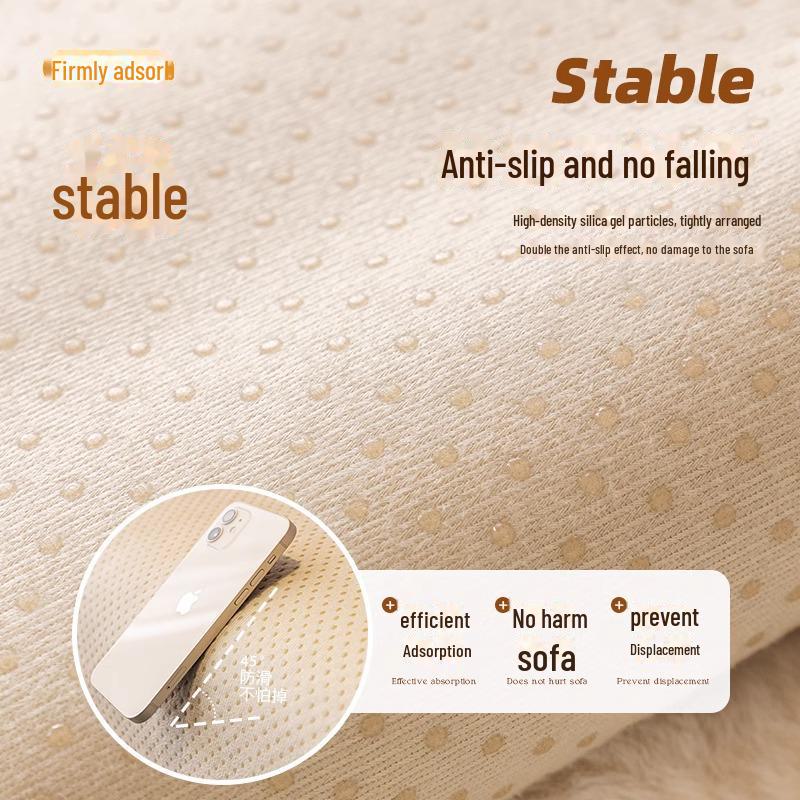 2024 Internet Celebrity Plush Sofa Cushion: Thick, Non-Slip Winter Sofa Cover with Backrest Seat Cover
