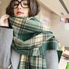 Plaid Scarf Christmas Sweet 2025 Winter Imitation Cashmere Scarf Warm Double-sided Printed Shawl Scarf