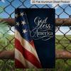 Плоский 2D Патриотический Металлический Знак "God Bless America", Алюминиевое Настенное Искусство 8×12 Дюймов, Винтажный Дизайн Американского Флага, Прочный Декор ко Дню Памяти