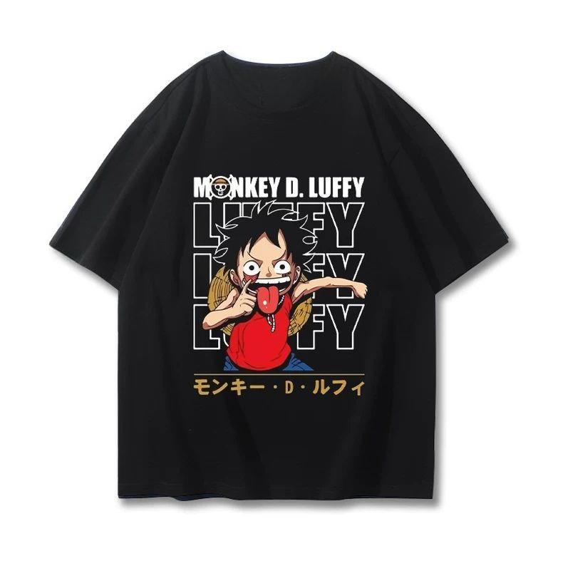 Japanese Anime One Piece Luffy TShirt Fashion Brand 100 Cotton Summer Casual Tops for Unisex Women