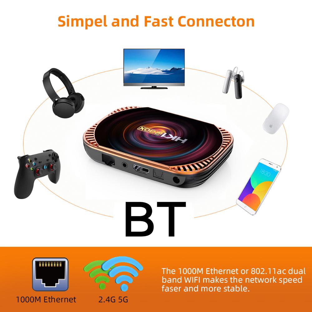 HK1 RBOX X4 Amlogic S905X4 Smart TV Box Android 11 4 ГБ 128G 32 ГБ 64 ГБ 2,4G и 5,0G Wi-Fi BT4.1 Медиаплеер TVBOX 8K 1000M телеприставка