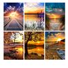 DIY Diamond Painting Setting Sun Landscape Cross Stitch Full Round Diamond Painting Rhinestones