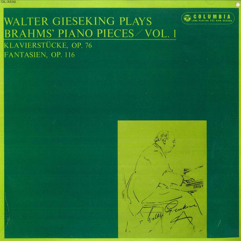 Виниловая пластинка WALTER GIESEKING Вальтер Гизекинг играет Брамса Pian OL3232 COLUMBIA Япония Классика Б/у