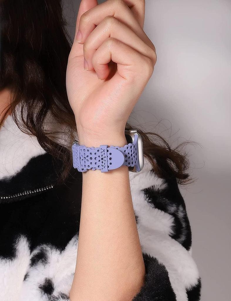 Совместим с ремешком Apple Watch диаметром 38 мм, 40 мм, 41 мм из мягкого эластичного силикона.