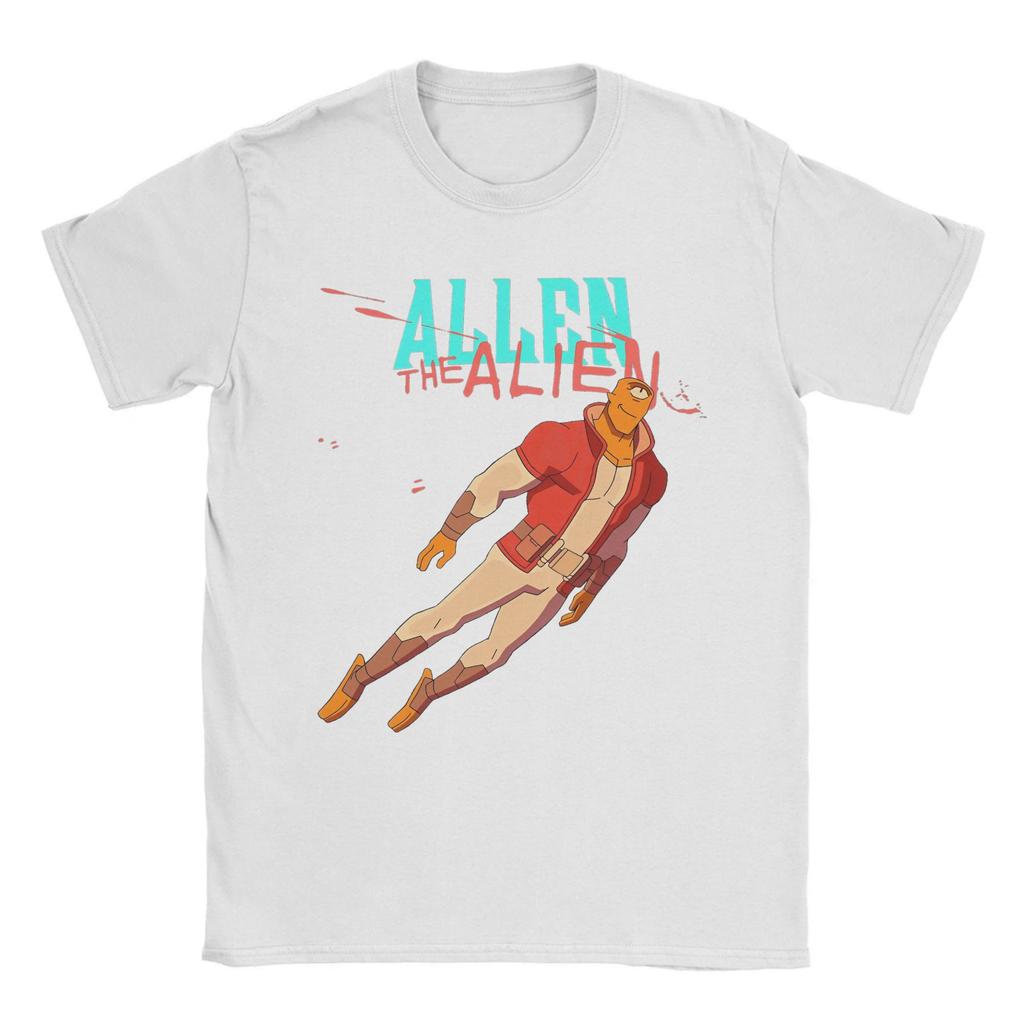 Мужская футболка Invincible Забавная Хлопковая Футболка с коротким рукавом Аллен Инопланетянин Футболка С круглым вырезом Одежда с принтом