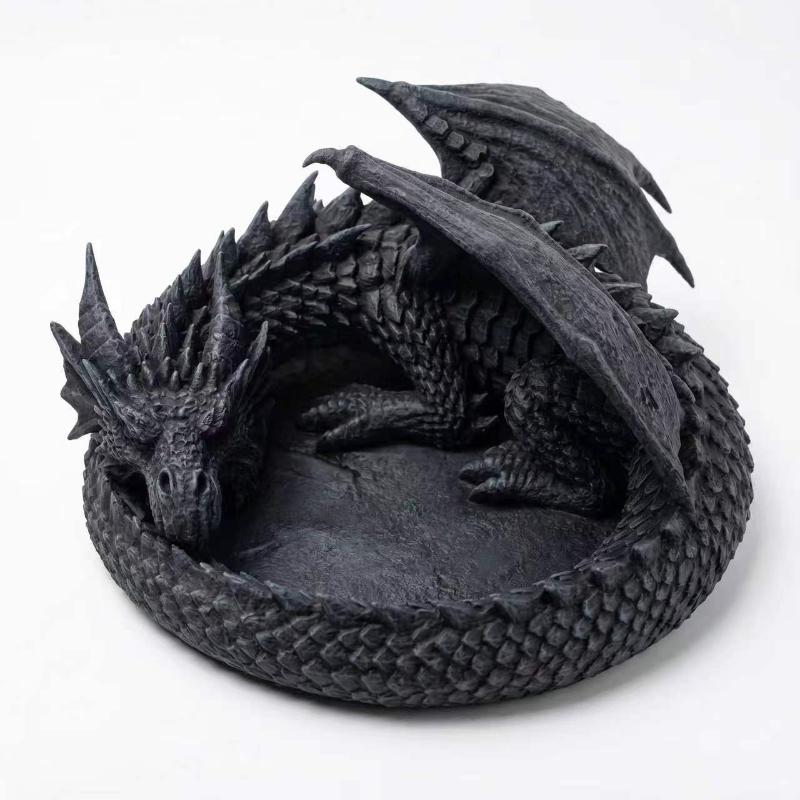 Новый-Креативный Готический 3D-Печатный Поддон с Драконом Темный Стиль Пластиковый Поддон для Хранения Украшений Декоративный Настольный Органайзер Держатель для Ключей
