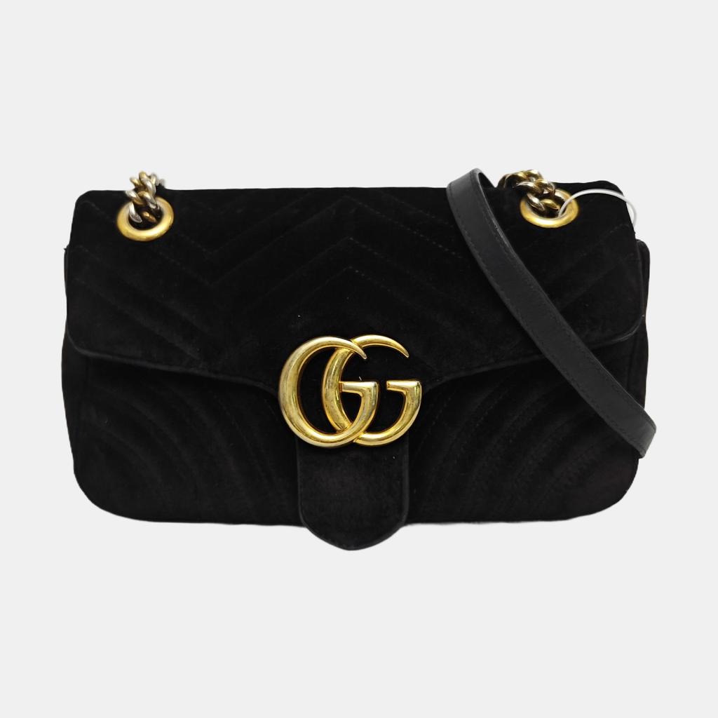 [Pre-Owned] Marmont Logo Quilted Suede Chain Bag - Good #WXJPY8