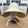 New eaves strap sunscreen hat women's summer face protection sunscreen UV protection straw bucket hat show small face