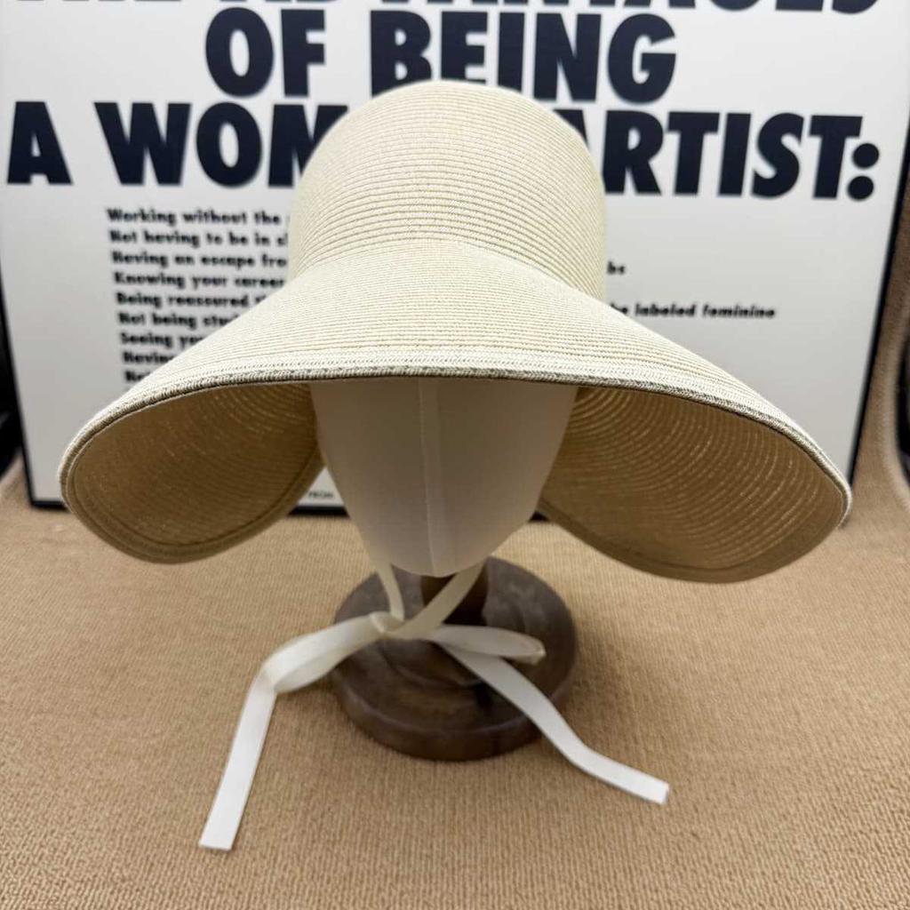 New eaves strap sunscreen hat women's summer face protection sunscreen UV protection straw bucket hat show small face