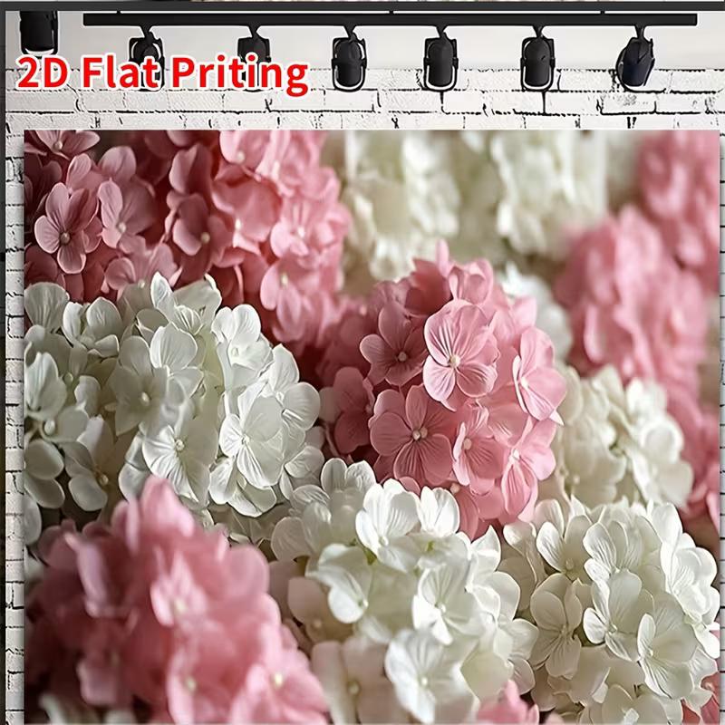 2D Flat Print Romantic Hydrangea Backdrop Studio Background Cloth