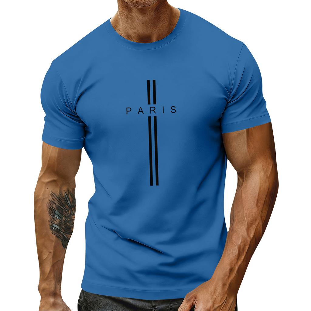 Мужская праздничная футболка с круглым вырезом и коротким рукавом, повседневная спортивная футболка