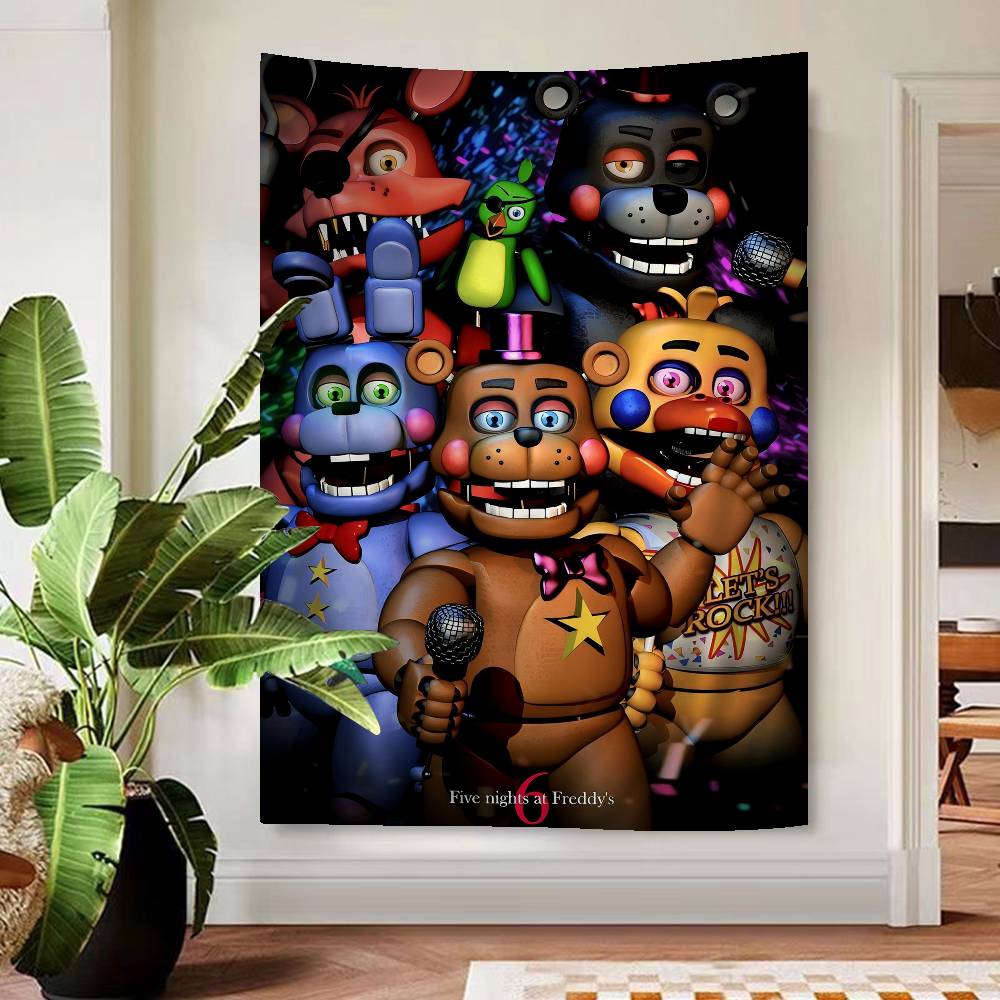 Fnaf FivenightsAtFreddys Аниме Гобелен Хиппи Цветочные Настенные Ковры Декор Комнаты в Общежитии Дешевые Хиппи Настенный Подвес