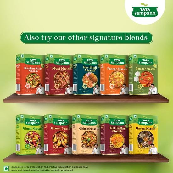 TATA Sampann Мясная масала с натуральными маслами, 100 г, порошок мясной масалы, приготовленный шеф-поваром Сандживом Капуром, с эксклюзивным советом шеф-повара
