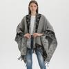 New Split Shawl Autumn and Winter Imitation Cashmere Warm Fringed Cape Scarf