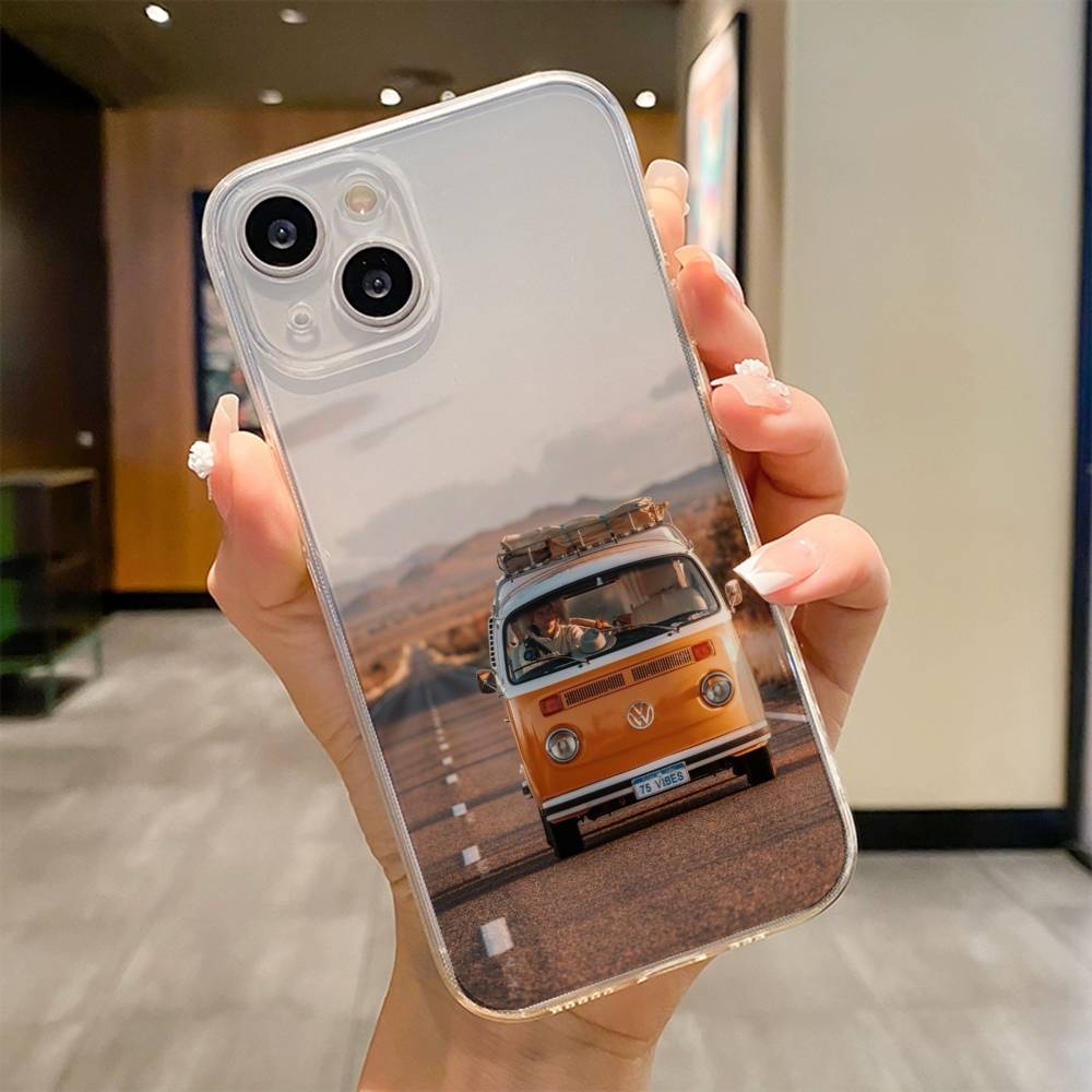 Чехол для телефона 'Комби-фургон Серфинг' для iPhone 17 16e 16 15 14 13 12 11mini Pro Max X XR XSMAX 8 7 Air Plus Мягкая крышка