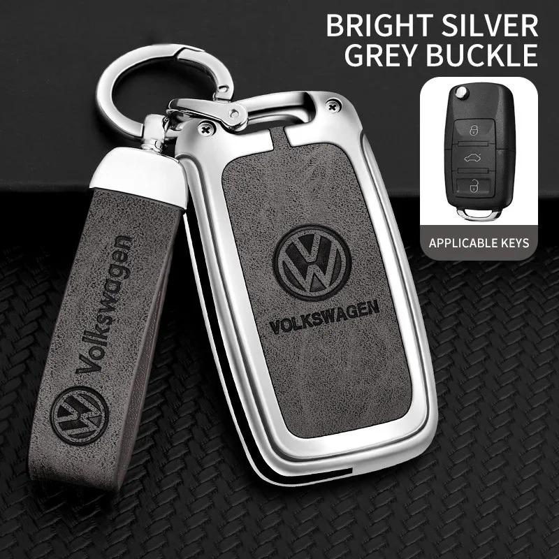 Car TPU Zinc Alloy Key Case Bag AW2FR5 Car KeyChain Metal Key Shell For Volkswagen VW Polo Tiguan Golf 4 5 Jetta Beetle Scirocco Passat