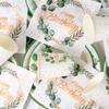Greenery Eucalyptus Happy Birthday Disposable Plates Cups Napkins Birthday Party Decoration Green Leaf Pattern Birthday Supplies