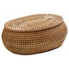 BHBL Корзина-коробка из ротанга для хранения с крышкой, Корзина из ротанга, Круглая плетеная корзина ручной работы, Декоративная настольная коробка для дома,