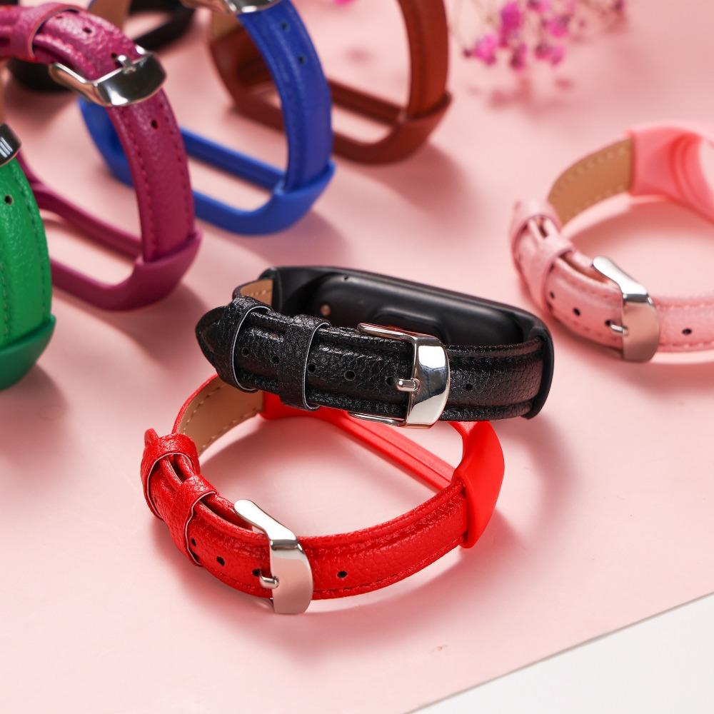 Сменный ремешок из искусственной кожи, новый ремешок для часов Xiaomi Mi Band 7 6 5 4 3 Smart Band