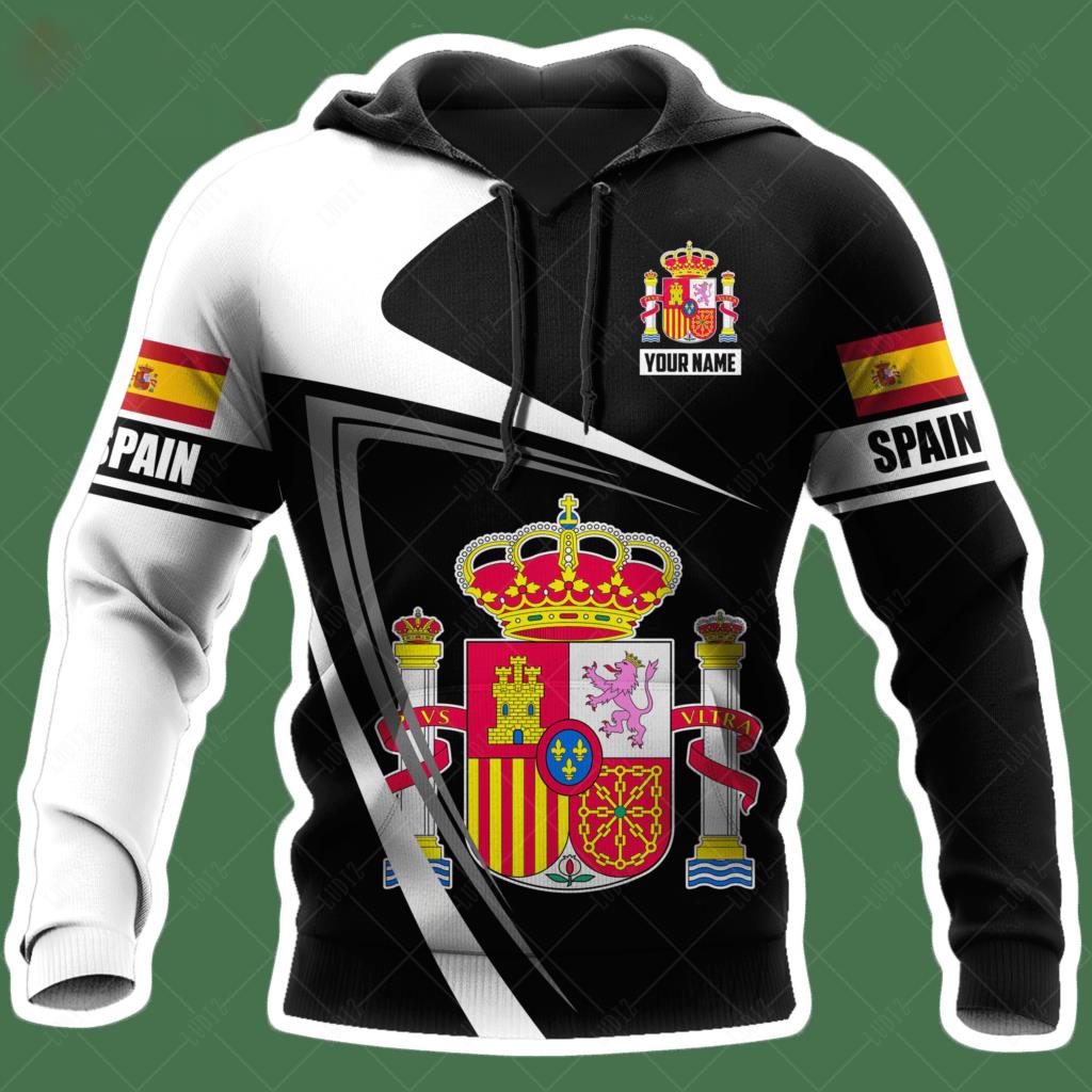 Новые толстовки с испанским черепом, мужская толстовка с 3D принтом, топы с флагом Испании, осенняя уличная одежда с длинными рукавами, толстовка с капюшоном для мужчин, одежда