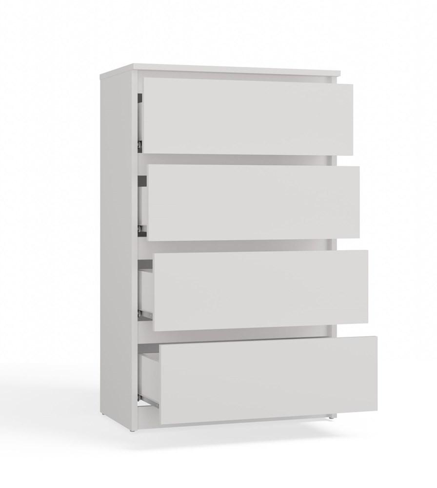 M4 60 Chest Of Drawers Malwa White 4 Drawers Cabinet For Living Room Bedroom Home Office