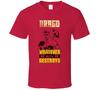 Drago Whatever He Hits He Destroys Rocky Boxing Movie Fan Worn Look T Shirt