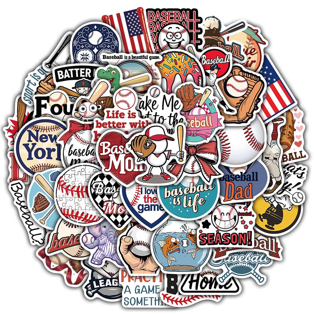 50/100PCS Baseball Sticker Waterproof Scrapbooking Collage Luggage Laptop Phone DIY Art Picture Gift Luggage Cartoon Sticker