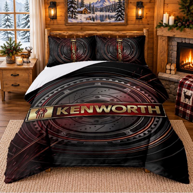 Печатный комплект постельного белья из 3 предметов с рисунком Kenworth: простыня, наволочка для декора спальни