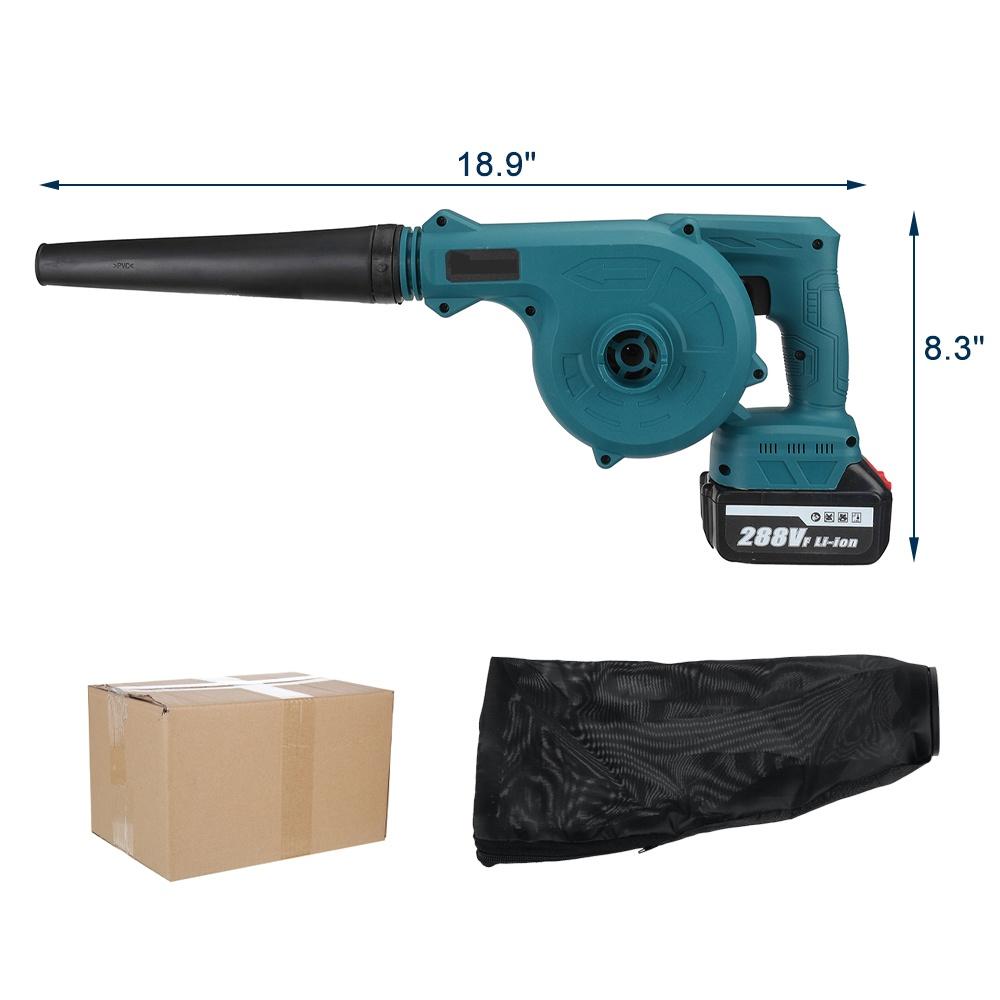 Беспроводной электрический воздуходув и всасывающий ручной компьютерный пылесос для листьев, очиститель, электроинструмент 880 Вт для аккумулятора 15000 мАч 2 в 1