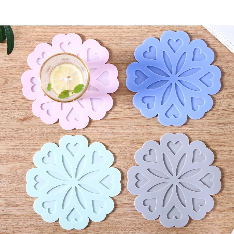 Flower silicone thermal insulation mat High temperature resistant silicone placemat Coaster pot mat Anti-scalding thermal insulation mat Silicone
