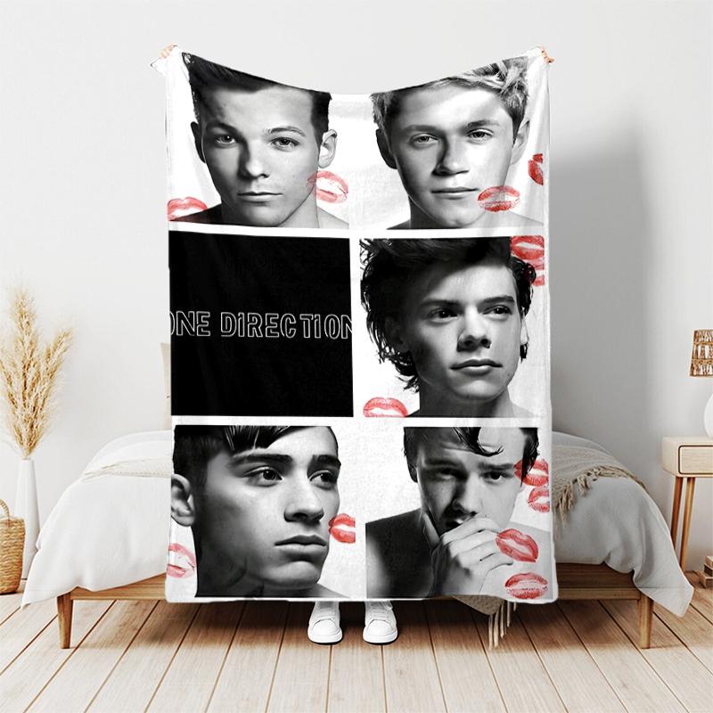 1pc Blanket One Direction Print Design, Lightweight Blanket for Sofa, Bed- Soft &Warm, Gift for All Seasons like Christmas, Halloween