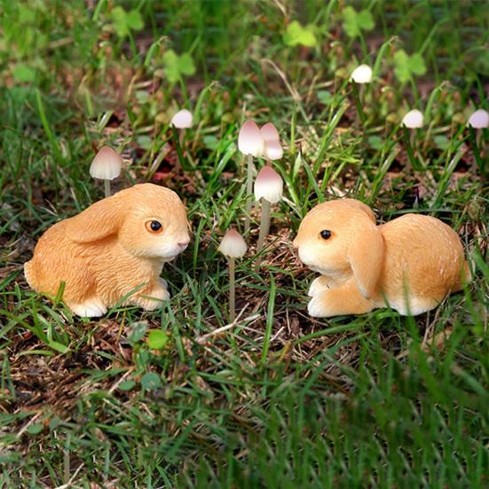4 шт. Мини-статуэтки кроликов, миниатюрные фигурки кроликов из смолы, пасхальный декор, скульптуры кроликов для поделок своими руками, сад фей, весенний декор стола