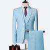 Men's Slim Fit Three-Piece Suit, Multi-Color British Wedding Tuxedo, Plus Size Groomsman Set